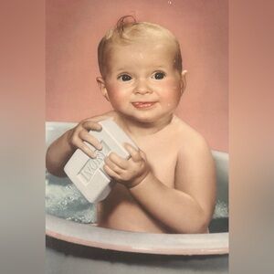 Rare Vintage 1956 Ivory Soap Print Ad~Baby in Tub~